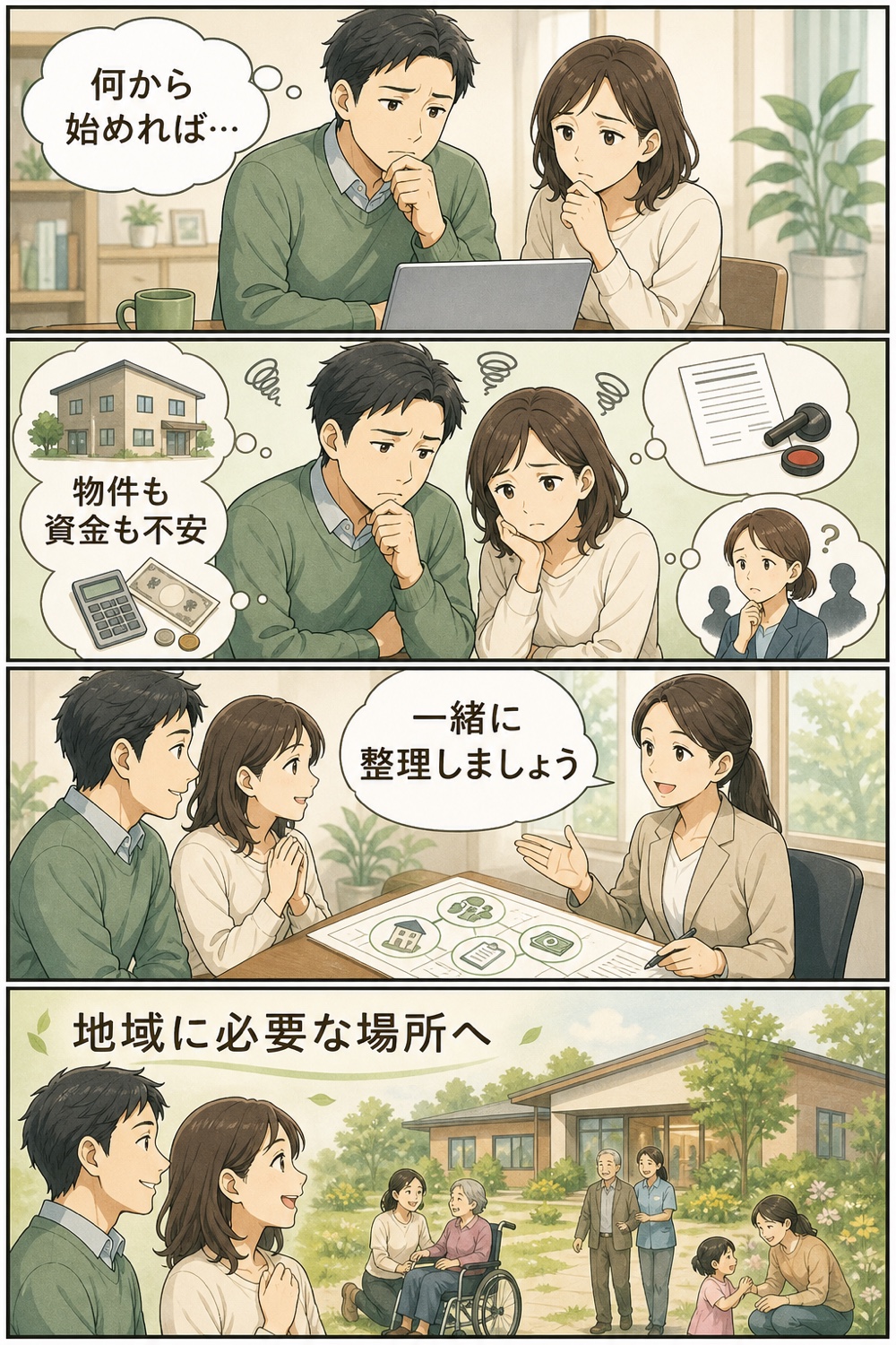 相談して見えた未来を描いた4コマ漫画